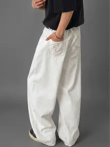 CAONAT Men’s Baggy White Jeans Loose Fit Wide Leg Denim Pants Y2K Streetwear Casual Skater Straight Jeans Vintage Hip Hop Trousers outdoorfun
