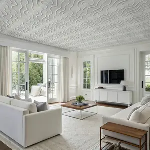 A La Maison Ceilings Modern Art 20 in x 20 in Decorative Styrofoam Glue-up Ceiling Tiles - #R 136 - (Pack of 96) / 259 sqft