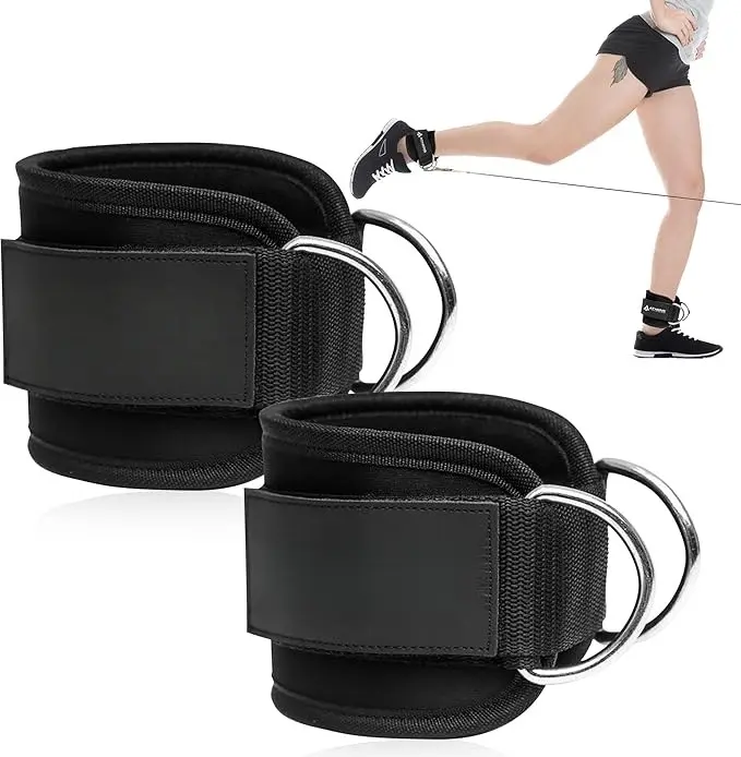 Padded Ankle Strap for Cable Machines - Home Gym Equipment, Gym Accessories for Leg/Hip Workouts & Exercise, Soft Premium Padding, Secure Hold, Adjustable Cuff, Cable Compatible, Fits Most Standard Machines, Easy Installation & Operation