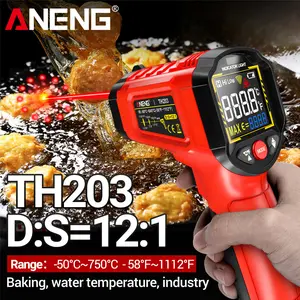 ANENG TH203 Digital infrared thermometer gun for cooking, barbecuing and pizza ovens; infrared thermometer with backlight; -58°F to 1112°F (-50°C to 600°C); handheld non-contact thermal laser thermometer (not suitable for human use)