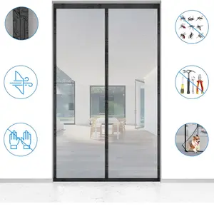 1pc Magnetic Screen Door, Mosquito & Fly Proof Mesh Curtain, Easy to Install, Breathable & Ventilated, Pet Friendly, Screen Net Door for Living Room, Bedroom, Garage, Balcony & Front Door, Home Decoration