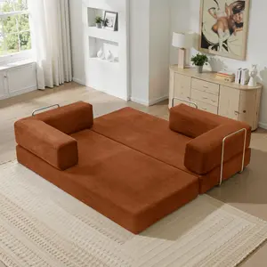 78.7'' Convertible Sofa Bed Cloud Floor Futon Couch High-Quality Corduroy Fabric & Sponge Pad Multi-Functional Upholstered Sleeper for Living Room Bedroom futon sofa suitable for living room living room furniture sectional couch sofa bed couch flexible