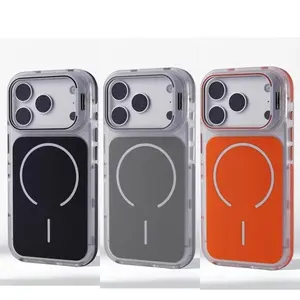 Luxury Matte Shockproof Magnetic Bumper Case For iPhone 17  Air 16 15 14 Plus 13 12 Pro Max For Magsafe Protect Stand Cover