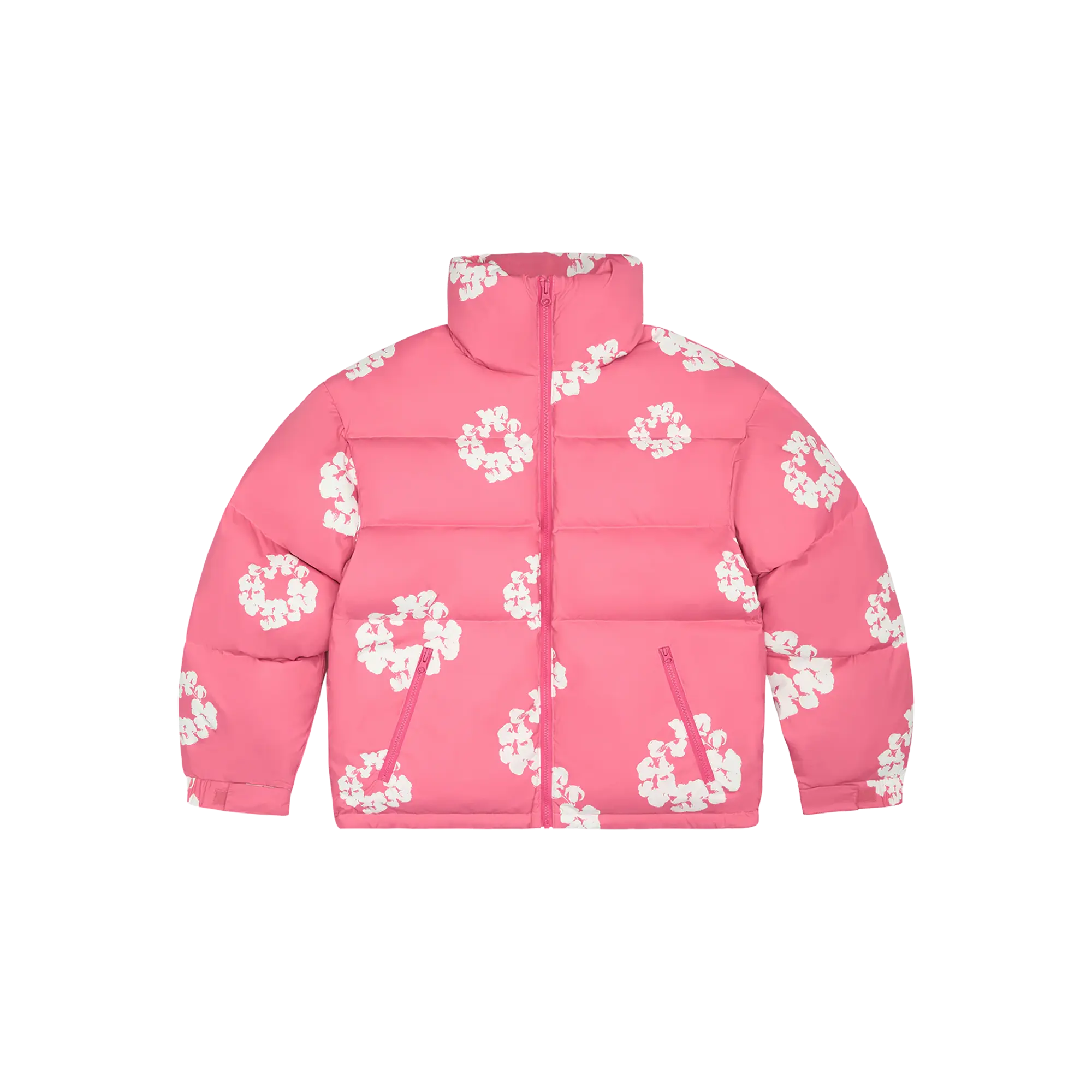 Cotton Wreath Puffer Down Jacket "Pink" DT336