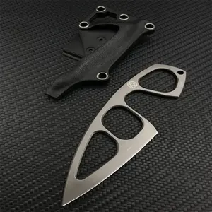 High-hardness full-tang mini knife with sheath, crafted entirely from 440C steel, Stainless Steel Tool. Compact and portable, this versatile utility knife is ideal for outdoor activities including camping, hiking, and fishing.