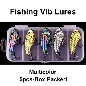 5PCS Box packed Fishing Lures Sinking Metal VIB Baits Hard Blade Bait for Bass Trout Freshwater Saltwater Fishing Blade Lure Spoons Gifts for Men