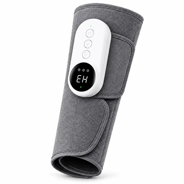 Velacare Air Compression Leg Massager with Heat, Rechargeable Cordless Leg Wrap, 3 Massage Modes & 3 Intensity Levels, Heated Calf and Thigh Massager for Home, Office and Trave