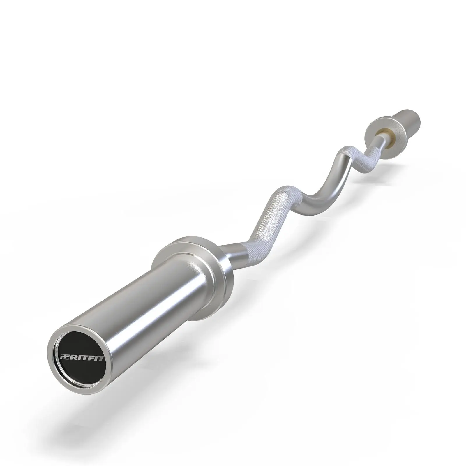 RITFIT EZ Curl Barbell Bar - High-Performance, Knurling, Muscle-Building At-Home Curl Barbell Bars, Chrome-Finished Arm Exerciser for Weight Training, Durable, Corrosion-Resistant, High-Performance Bars