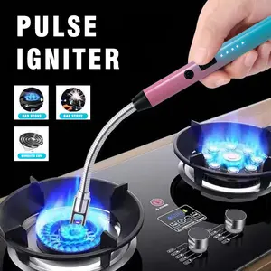 Electromagnetic Pulse Igniter 720° Bendable Gradient-colored Plated Design Smokeless Oil-Free Rechargeable Essential Tool for Outdoor Camping Portable data cable