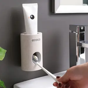 Bathroom Toothpaste Squeezer Dispenser, No-Drill Self-Stick Design, Easy to Remove and Clean, Convenient Toothpaste Pump
