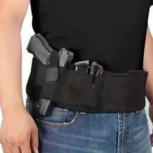1pc Tactical Holster - Classic Style, Black, Spandex Material, Snap Closure, Right-Handed, for Hunting and Fishing, Invisible Quick Draw Belt Loop Design, Multifunctional Fit