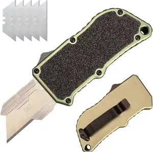 Box Cutter with Clip Small EDC Pocket Knife,Precision Craft Utility Knife, Razor Blade Boxcutters For Office Home Arts, With 5pcs Spare Blades, EDC TOOL