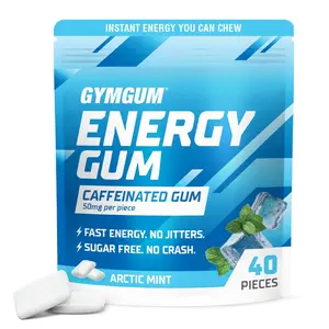 Energy Caffeine Gum | 50mg Caffeine | Sugar-Free, Keto-Friendly | Fast-Acting Energy & Focus Gum with Guarana & L-Theanine (40 Count, Arctic Mint)