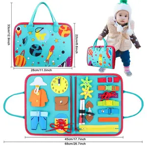 Busy Board for 1 2 3 4 Year Old Toddlers, Busy Book for Toddlers 1-3, Montessori Interactive Shape Sorter Bag– Early educational game, travel toy and preschool activity for learning fine motor skills.--wjlm