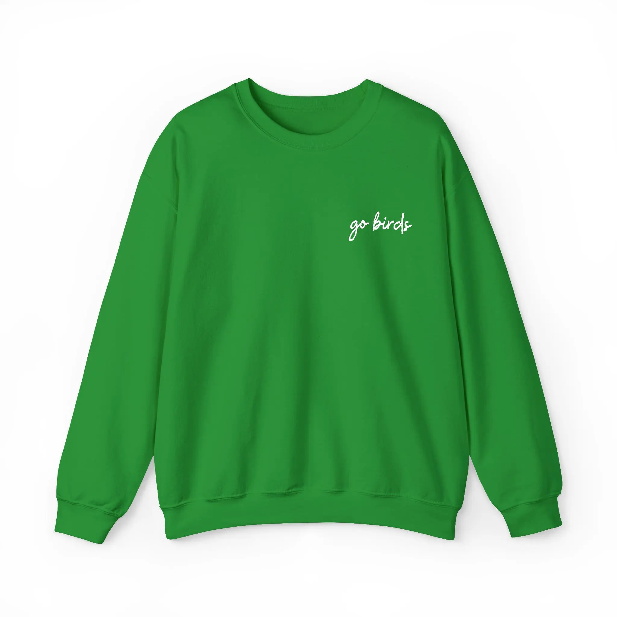 Go Birds Unisex Heavy Blend Crewneck Sweatshirt - Kelly Green - Embroidered Design