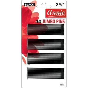 Annie #3103 2-3/4" Black Jumbo Hair Pins, Fashion Hair Accessories, Hair Clips