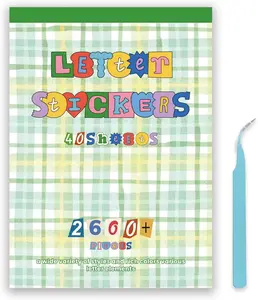 40 Sheets 2600+ Pcs Vintage Ransom Alphabet Sticker Book with Tweezers - Magazine Letter & Number Decals for Junk Journal Scrapbooking