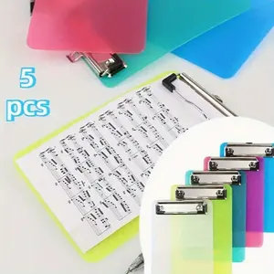 5 Pcs Retractable A6 Size Mini Clipboards, 4.7x7.3 Inches Pocket-Sized Note Holders, Children-Safe Durable PET Plastic, Suitable for Daily Office & Home Use (Home Organizers Storage Supplies)