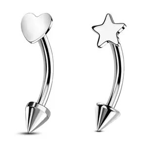 Oufer 16G Titanium Spike Star Rook Piercing Eyebrow Vertival Snake Bites Vertical Labret High Polish Piercing Ring