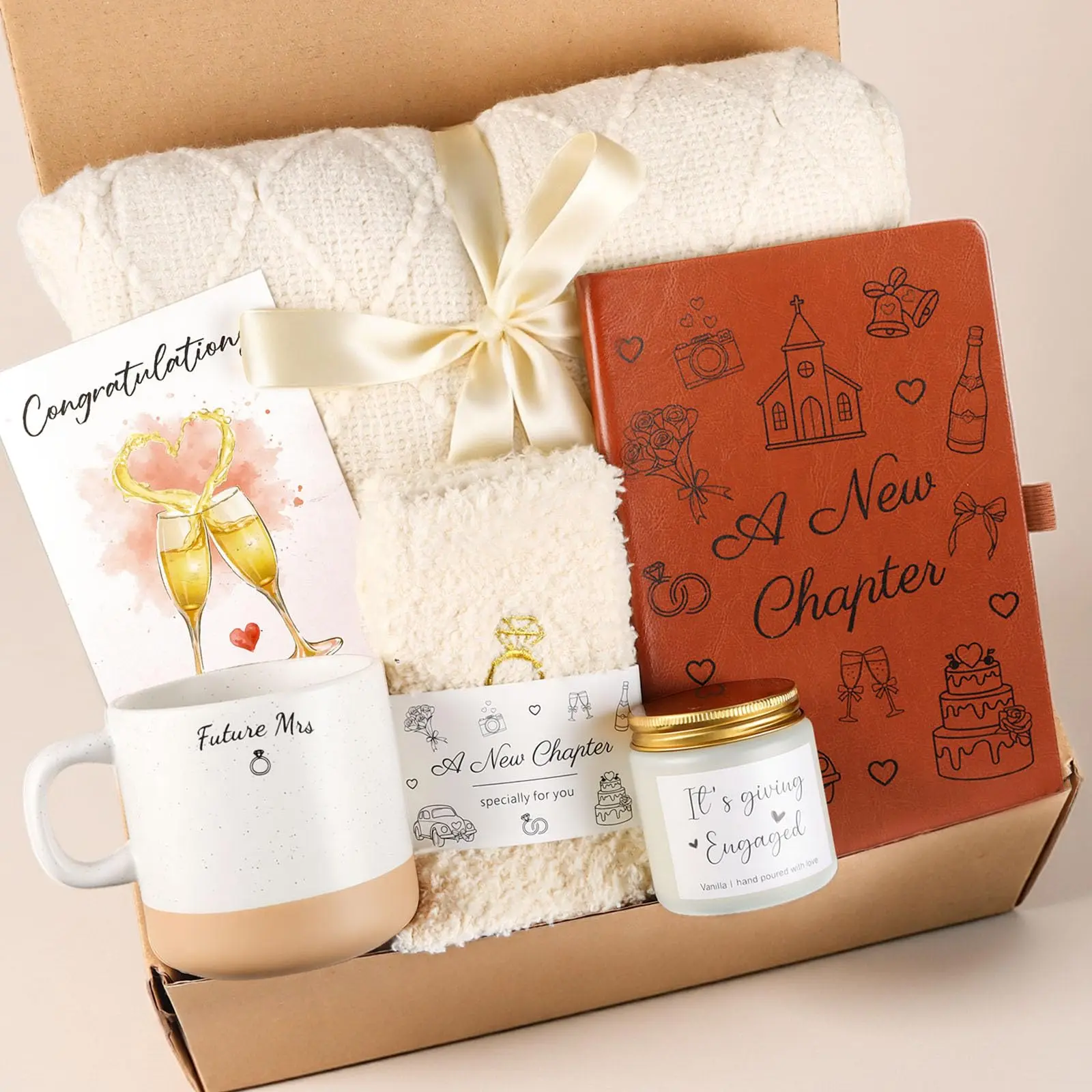 Personalized Custom Gift Basket Box for Women Her 21st 30th 40th 50th 60th 70th 80th Birthday Engagement New Job Retirement Graduation Unique Present Set for Wife Mom Sister Friend Teacher Coworker