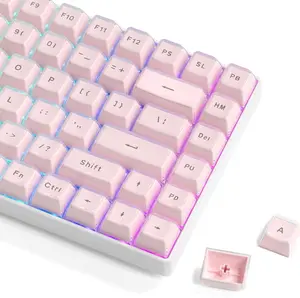 Womier Jelly Keycaps,OEM Profile Clear Key Cap, 113-Key Cute Custom Keycaps for 60%,75%,100% Mechanical Keyboards with Cherry/Gateron MX Switches