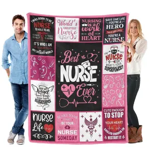 Funny Nurse Gifts for Women Female, Nurse Appreciation Gifts Ideas, Nurses Present for Christmas Nurse Week Birthday Graduation, Soft Warm Throw Blanket 60"X50" flannel blanket