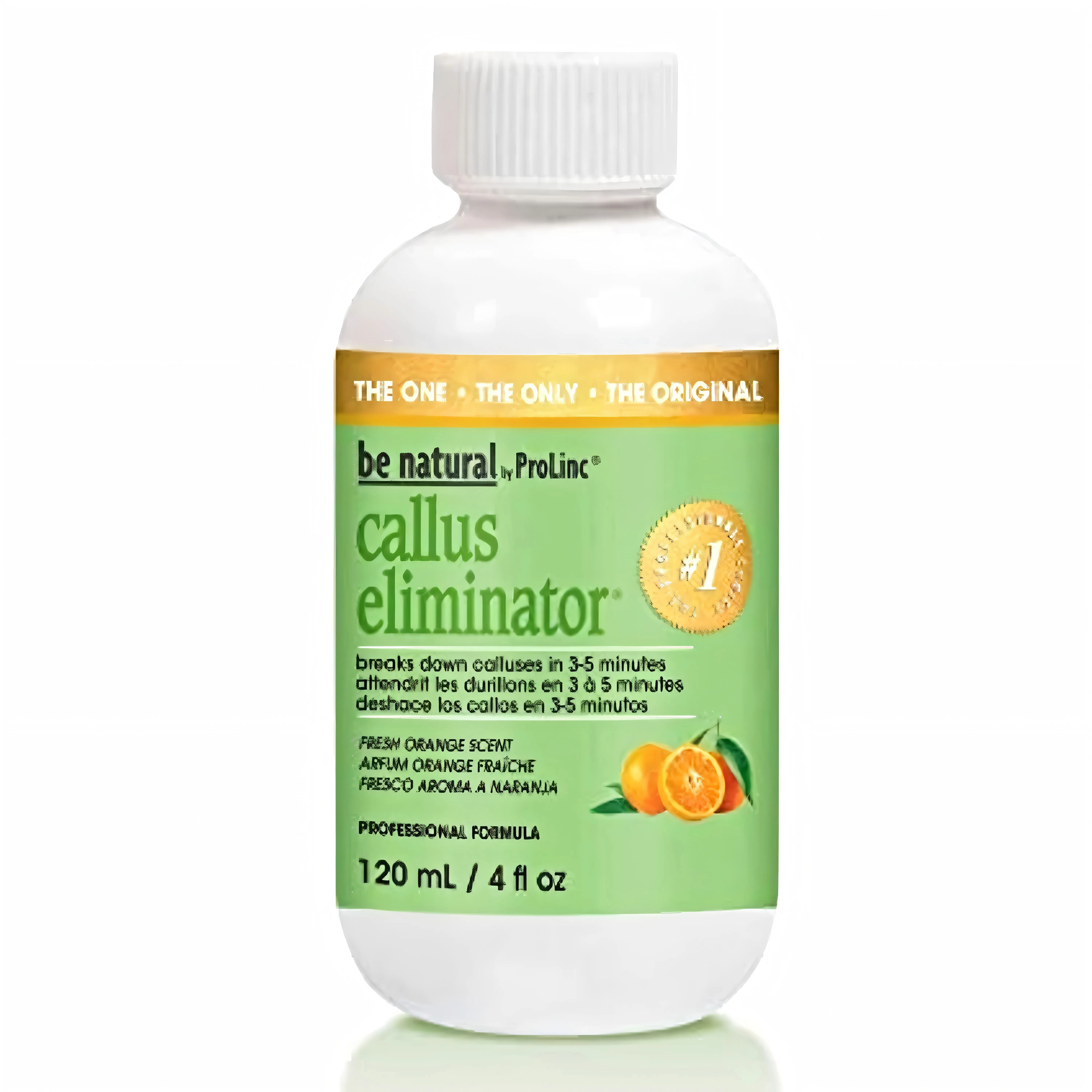 ProLinc Be Natural Callus Eliminator Orange 4 fl oz Professional Callus Remover with Refreshing Orange Scent Instantly Softens Hard Skin 1-Pack, Nails, Foot Dead Skin Remover