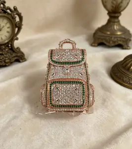 2427  Backpack Shaped Iced Pendant, Next Level Hip-Hop Bling, Unique Streetwear Jewelry, Stand Out from the Crowd, Ideal Gift for Rapper, Biker & Trendsetter outdoorfun