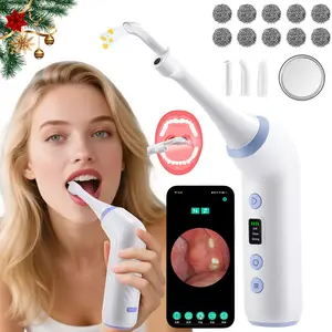 Visible Electric Throat Tonsil Stone Remover with 300K HD Camera, Vacuum Tonsil Stone Cleaner Tool with LED Light, 3 Suction Levels, Oral Care Tool for Home Use Holiday Gift