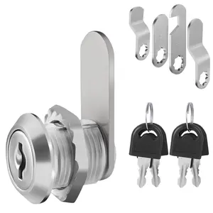 Equipped with 4 keys and 4 lock plates, latch locks, Zinc alloy lock, Security lock for securing doors, cabinets, mailboxes, and drawers. Size: 16mm cabinet lock, storage locker lock, mailbox lock, lever lock for furniture on cupboards and cabinet doors