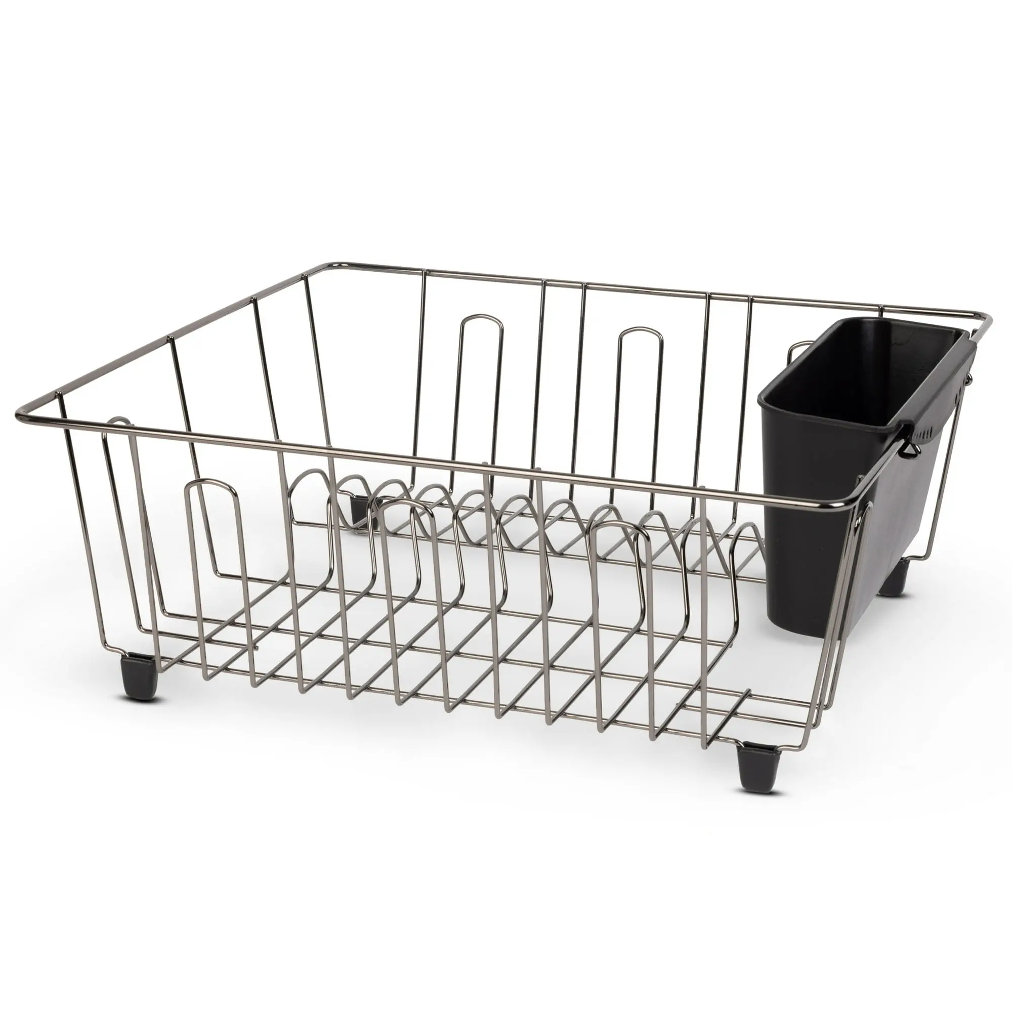 Stainless Steel Dishwasher Rack with Black Tray for Efficient Dish Drying and Organization