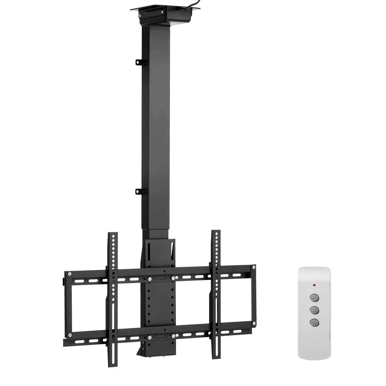 VEVOR Modern Steel Motorized Flip-Down Ceiling TV Mount with Remote Control, Heavy-Duty Ceiling/Floor Bracket for 32-55 Inch TVs (Max 120lbs Load), Electric Adjustable, Fits Max VESA 24x16 in & 100x100 mm