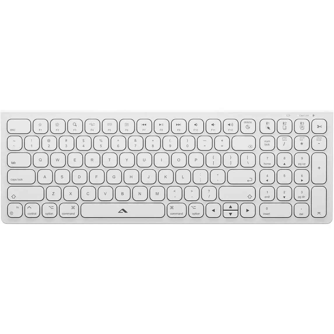 ALOGIC Echelon Compact USB-C Rechargeable Bluetooth Keyboard with USB-C Power, US Layout, White, for Mac