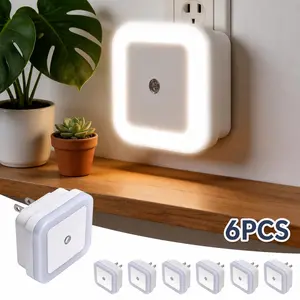 Night Light, Night Lights Plug into Wall 6-Pack, Plug in Night Light, Dusk to Dawn Nightlight Led Night Lights for Bedroom, Bathroom, Hallway Warm White Home Lighting, Nightlight Plug in Night Light, Dusk to Dawn Night Lamp Led (Warm White)