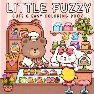 2026 new, 1pc Little Fuzzy coloring book, Creative Expression, new thick paper, 24 page single-sided printing, perfect gift for New Year, Christmas, Thanksgiving, birthdays, parties - for mindfulness and stress relief