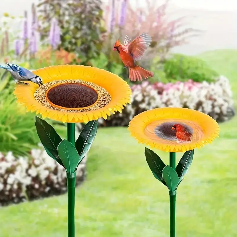 Sunflower Design Bird Feeder, 1 Count Outdoor Garden Sunflower Bird Feeder, Bird Feeding Supplies for Outdoor Garden Decoration