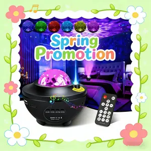 Mini Starry Sky Aurora Projector Galaxy Night Light with Bluetooth-compatible Speaker Timer Remote Control Universal Birthday Gift Bedroom Ceiling Home Cinema Game Room Decor Light Adjustable RGB Lighting Dimmable