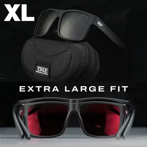 TOROE Range-XL Polarized Sunglasses for Big Heads Extra Large TR90 Frame Polarized Lenses UV400 Protection Shatter Resistant ANSI Z80.3 Rated Matte/Gloss Finish