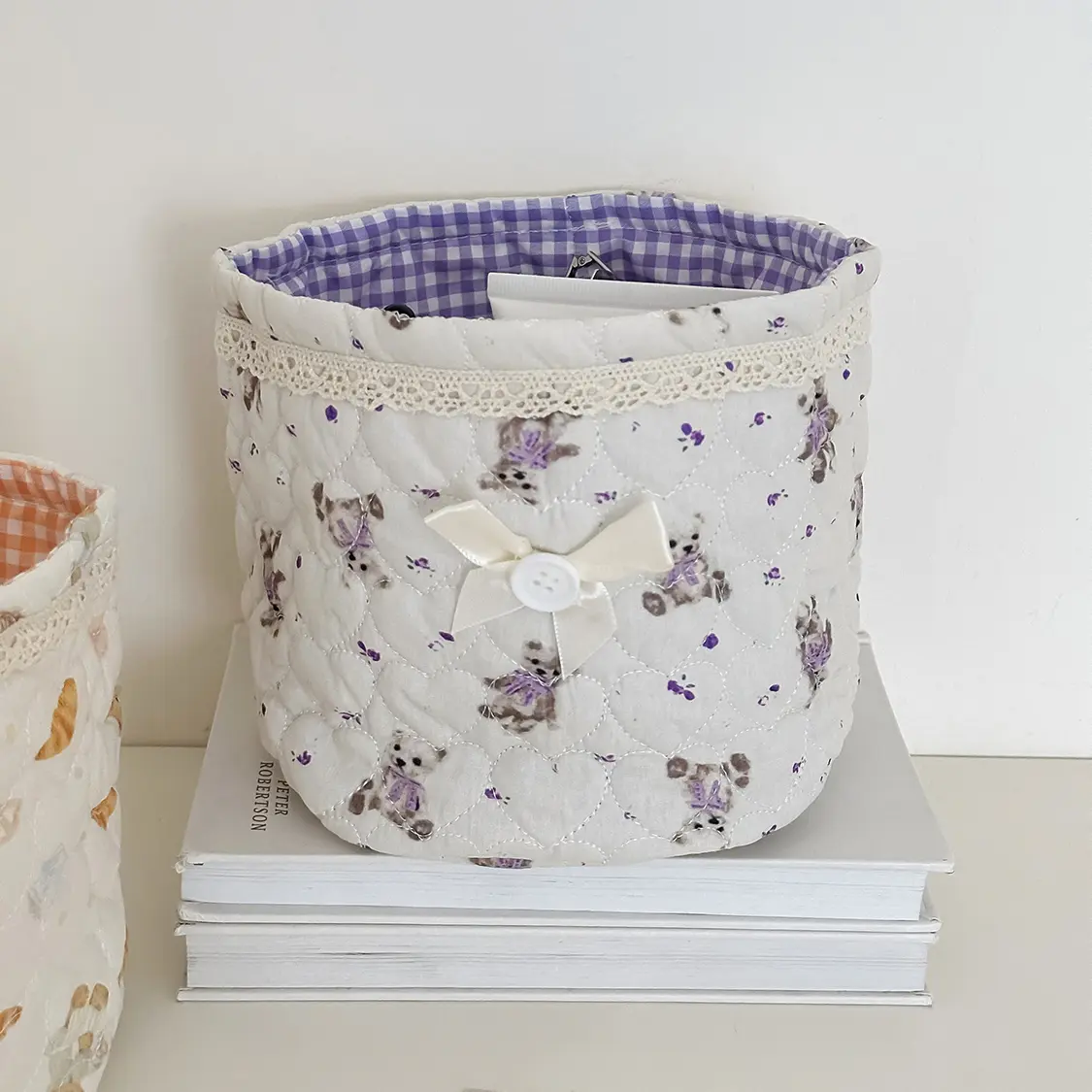 Snack Bear [Round Storage Bucket] (Purple)
