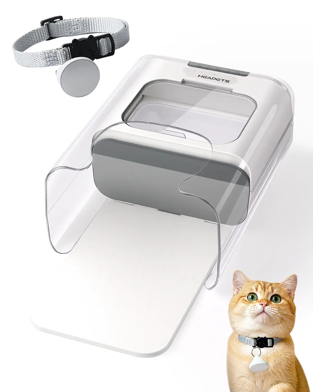【Deals for you days】Heapets P360 RFID Automatic Cat Feeder with Collar Sensor, Anti-Stealing Food Dispenser with Sealed Lid for Wet Dry Food and Different Diet for Multi-Pet Home, Auto Pet Feeder for Cats & Small Dogs