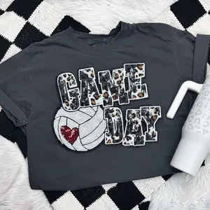 Volleyball Leopard & Sequins Patch