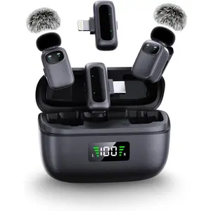 T1 mini  Lavalier Microphone for Android/PC/Tablets with  Case, Clip  Microphone Third-Level Noise Reduction 30H  Life,  Mic for Content Creators Video Recording