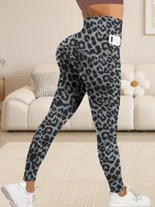 Women's Stretchy High Waist Yoga Pants with Pockets, Slim-Fitting Workout Leggings for Running & Fitness, Spring Summer New Arrival