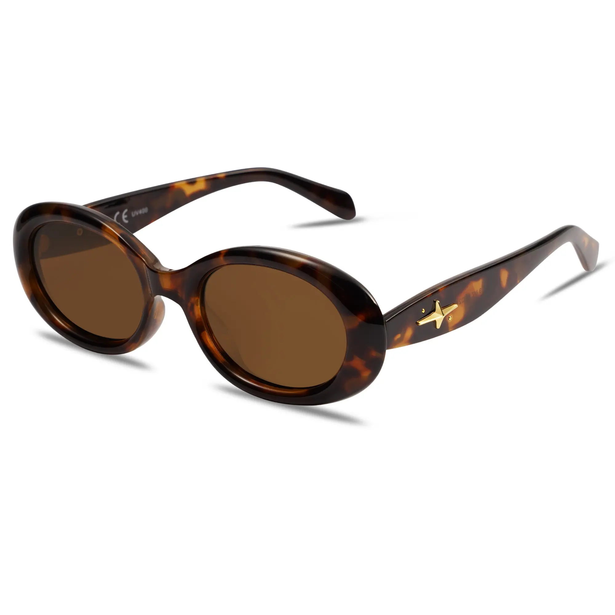 SOJOS Small Retro Oval Polarized frame for Women Men 90s Vintage UV400 Protection Sunglasses
