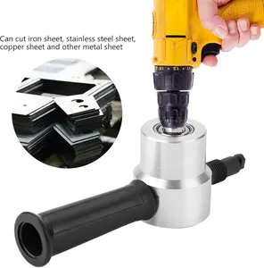 Double Headed Sheet Metal Nibbler, Drill Attachment Metal Cutter with Extra Punch and Die, Perfect for Straight Curve and Circle Cutting Sheet Metal Cutter