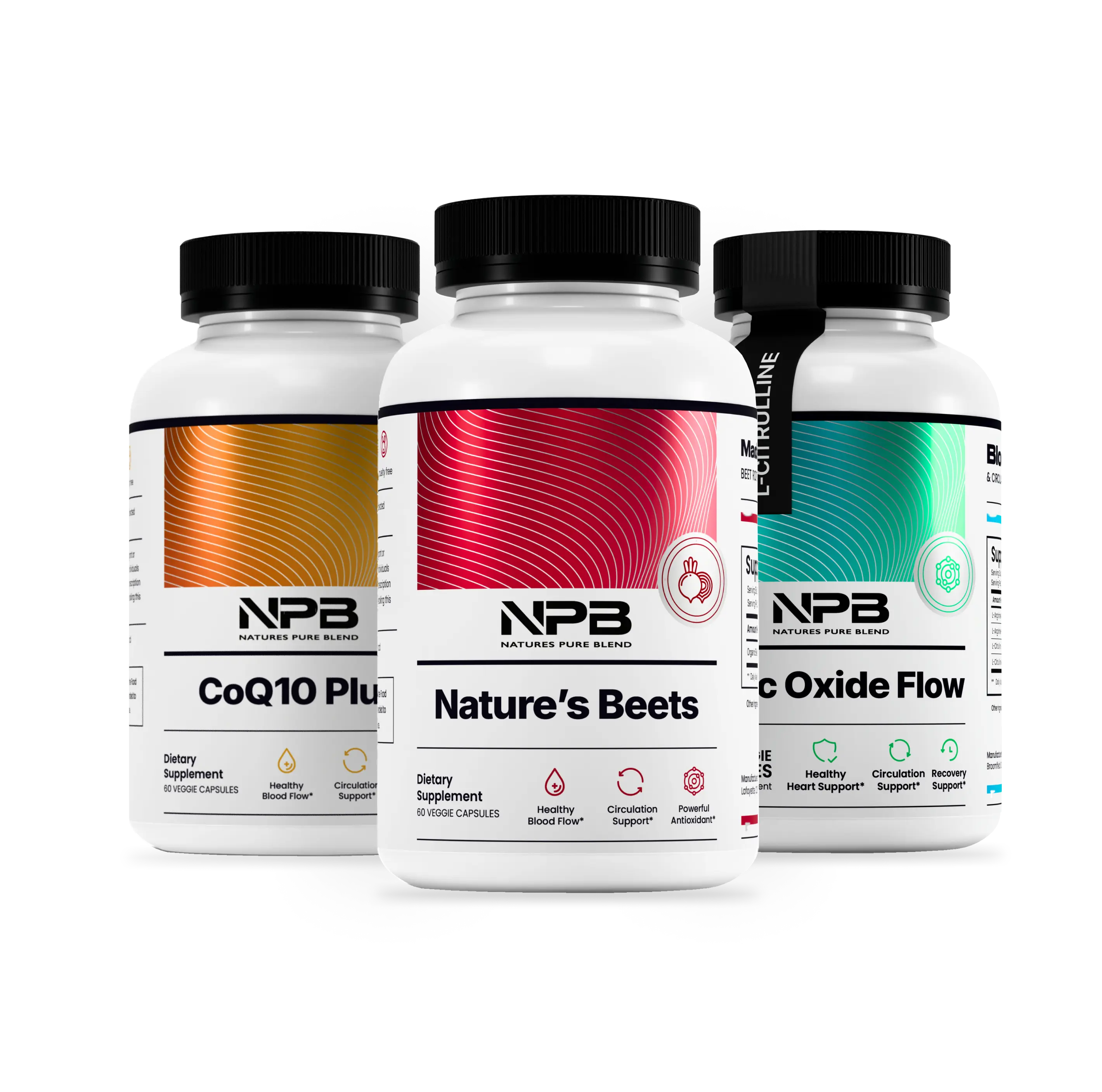 Heart Health Bundle – Nature’s Beets, CoQ10 Plus, Nitric Oxide Flow, Supports Blood Pressure, Heart Health, Cholesterol, Immune System, Circulation Booster, Nitric Oxide Production, Energy, Amino Acid, Recovery Support