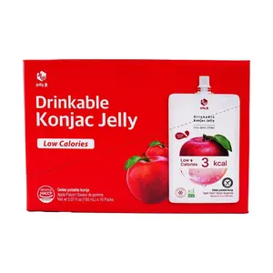 Jelly.B Korean Konjac Jelly 10 Pack 150ml - Apple Flavor Low Calorie 0 Fat Sugar-Free Snack 3Kcal