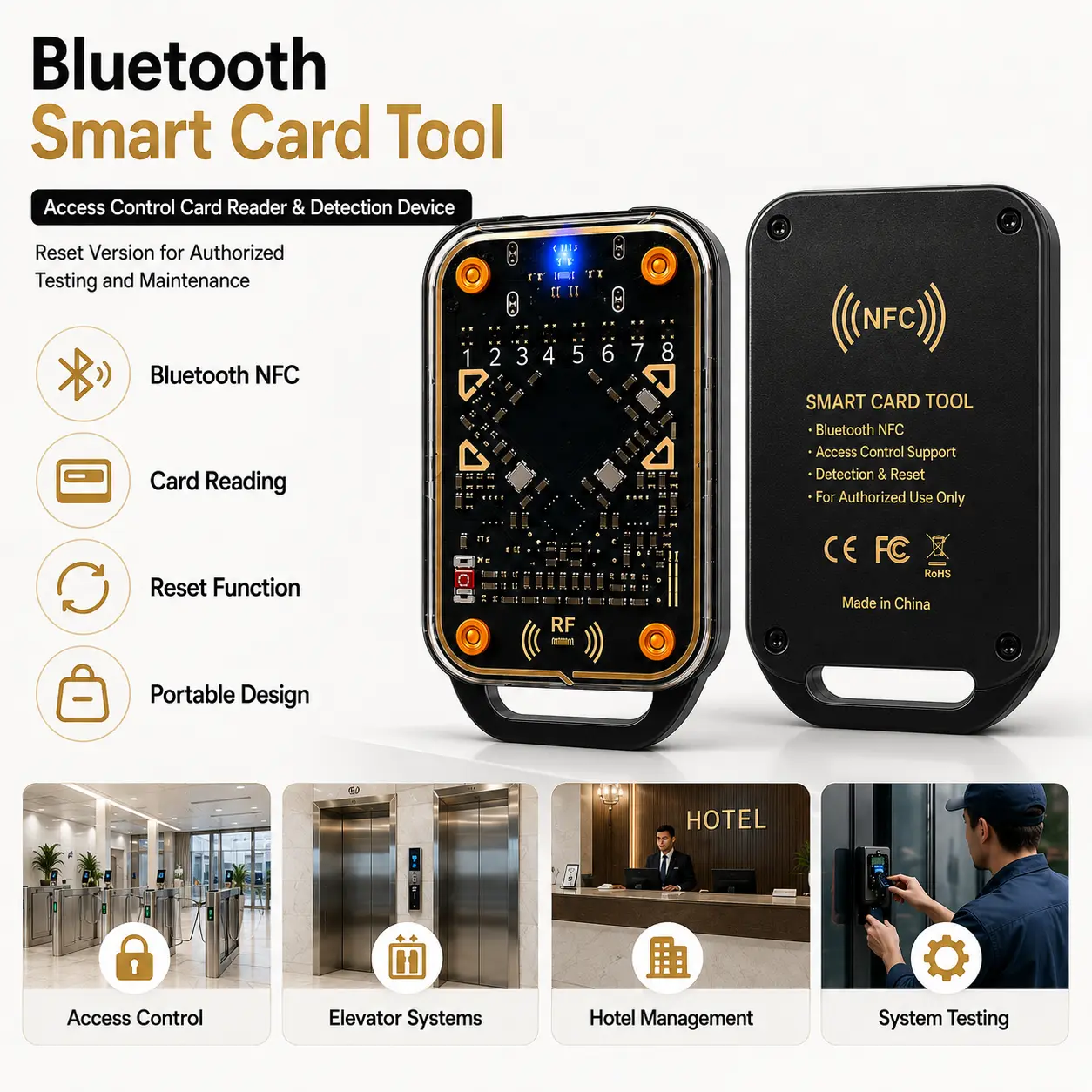 Bluetooth Access Control Card Reader & Detection Tool, Portable Device for Authorized Access System Testing, Diagnostics & Maintenance#SummerVibes