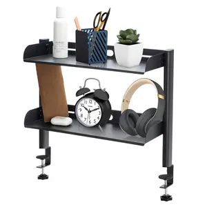 Clamp on Desktop Shelf, 1 Count Adjustable Clamp on Desktop Storage Rack, Desk Organizer Tidy for Home Office