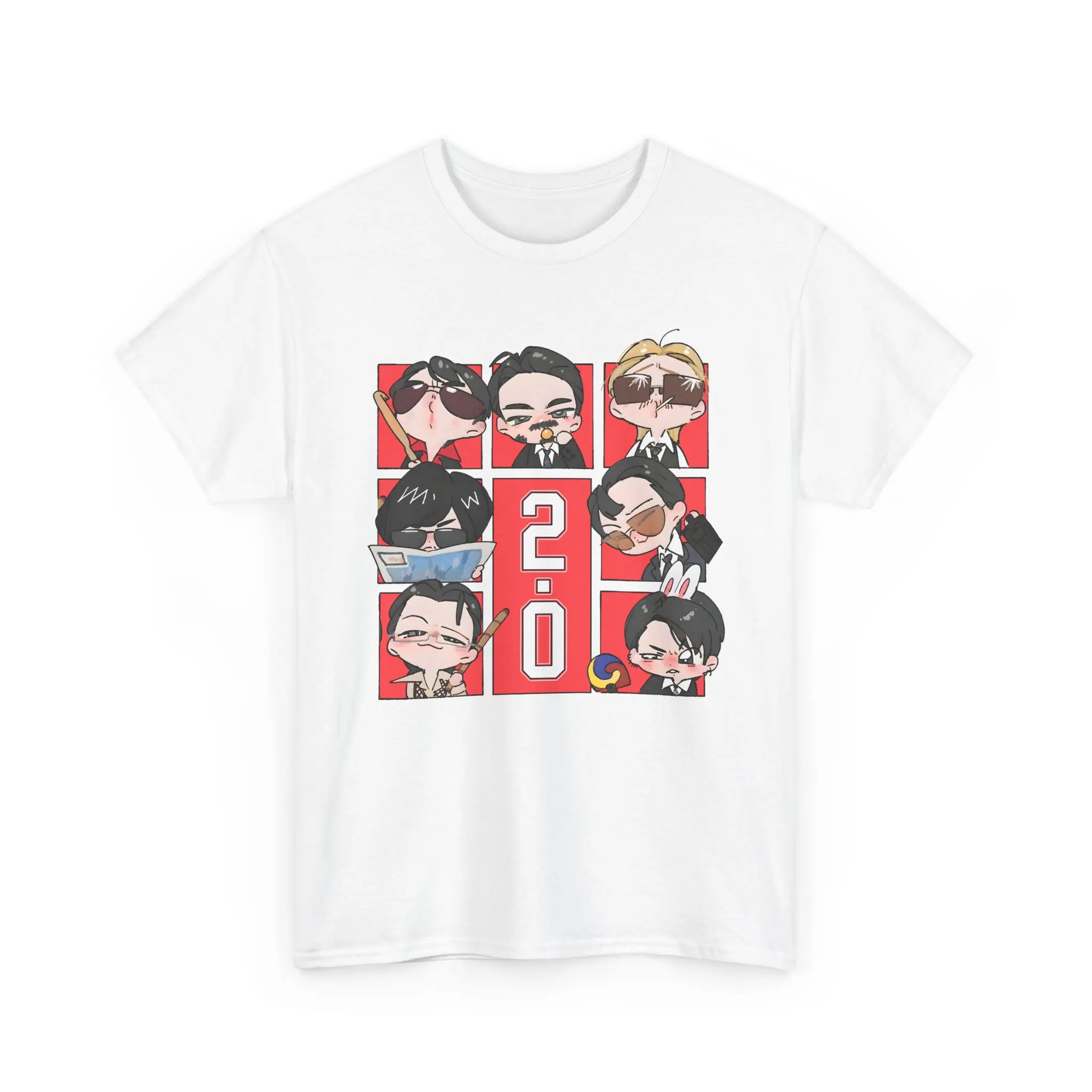 2.0 Shirt, Cute Chibi Group Graphic Tee, Fan Inspired Merch